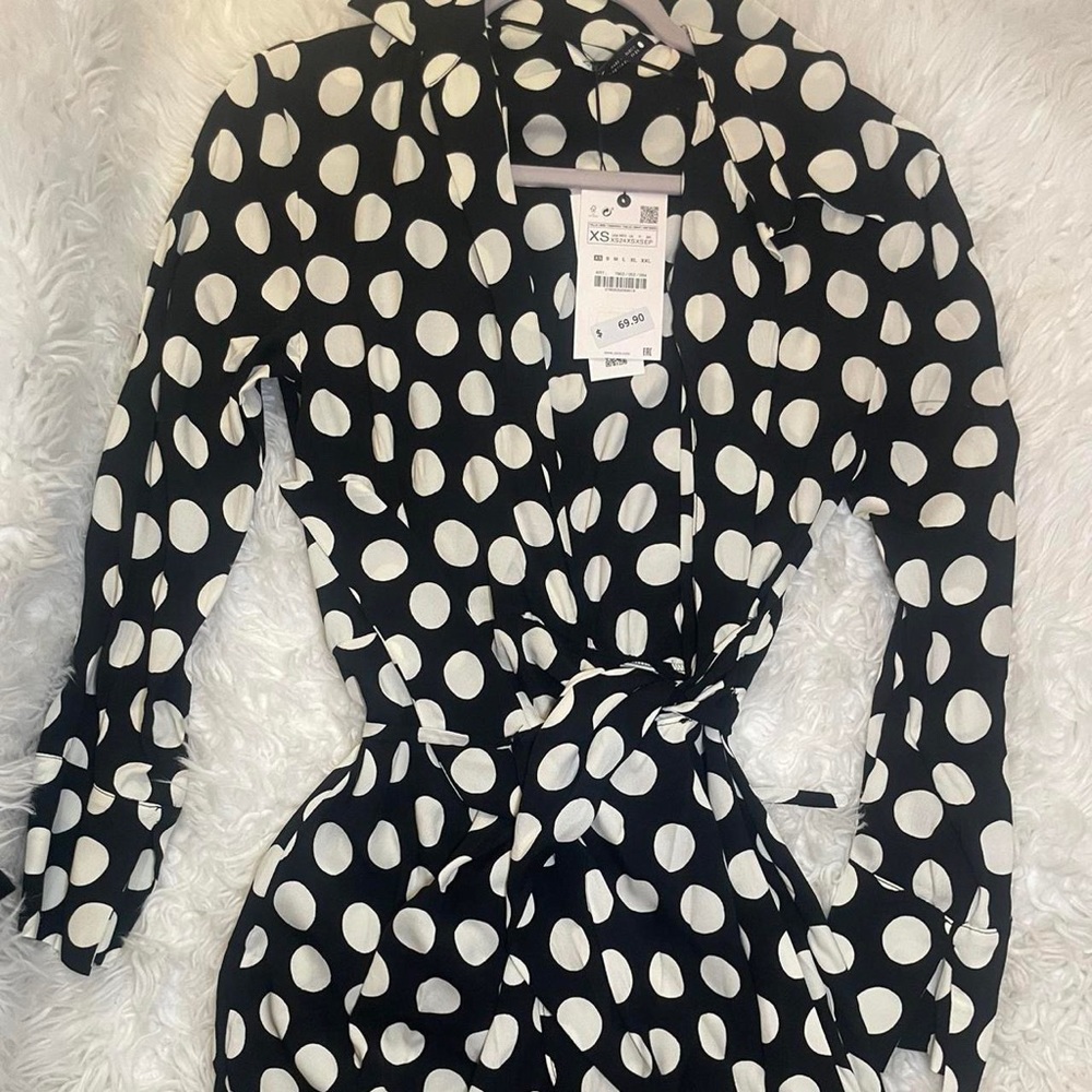 Zara tie shirt dress